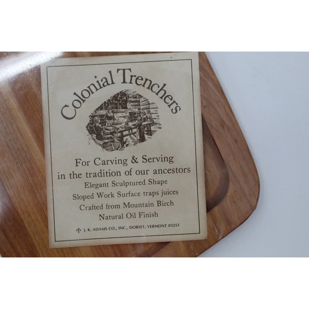 RARE Vintage Cutting Board Colonial Trenchers J.K. Adams Co Sloped Rustic